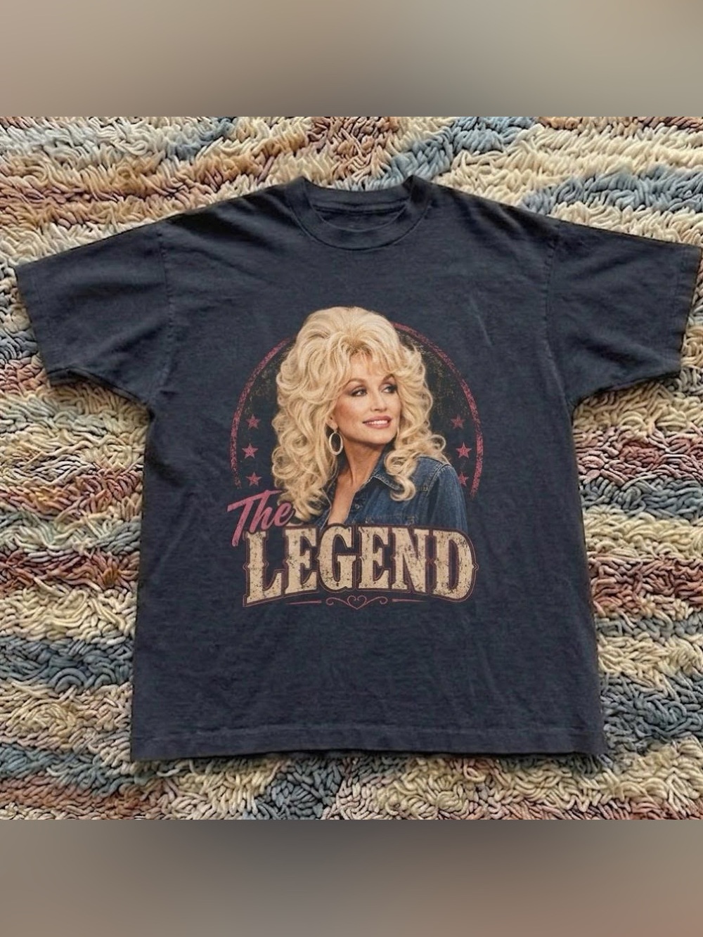 Vintage 80s Black 'The Legend' Dolly Parton Country Music Graphic Tee